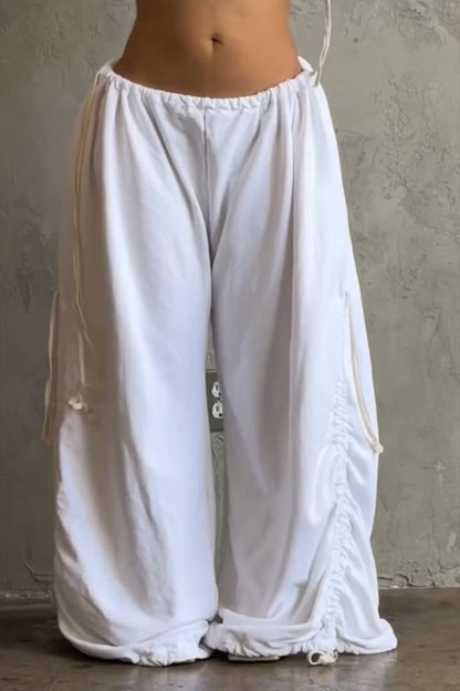 Women's Casual Waist Hem Drawstring Loose Pants